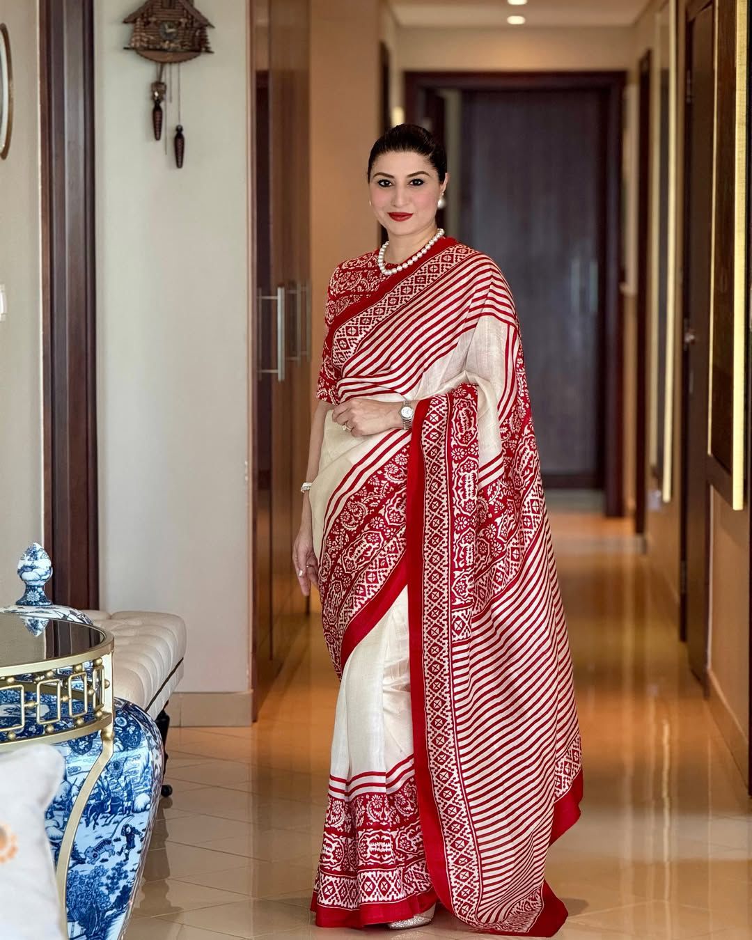 Soft Satin Red Silk Saree