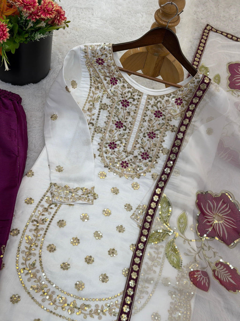 Sequence Top-Bottom And Dupatta Set