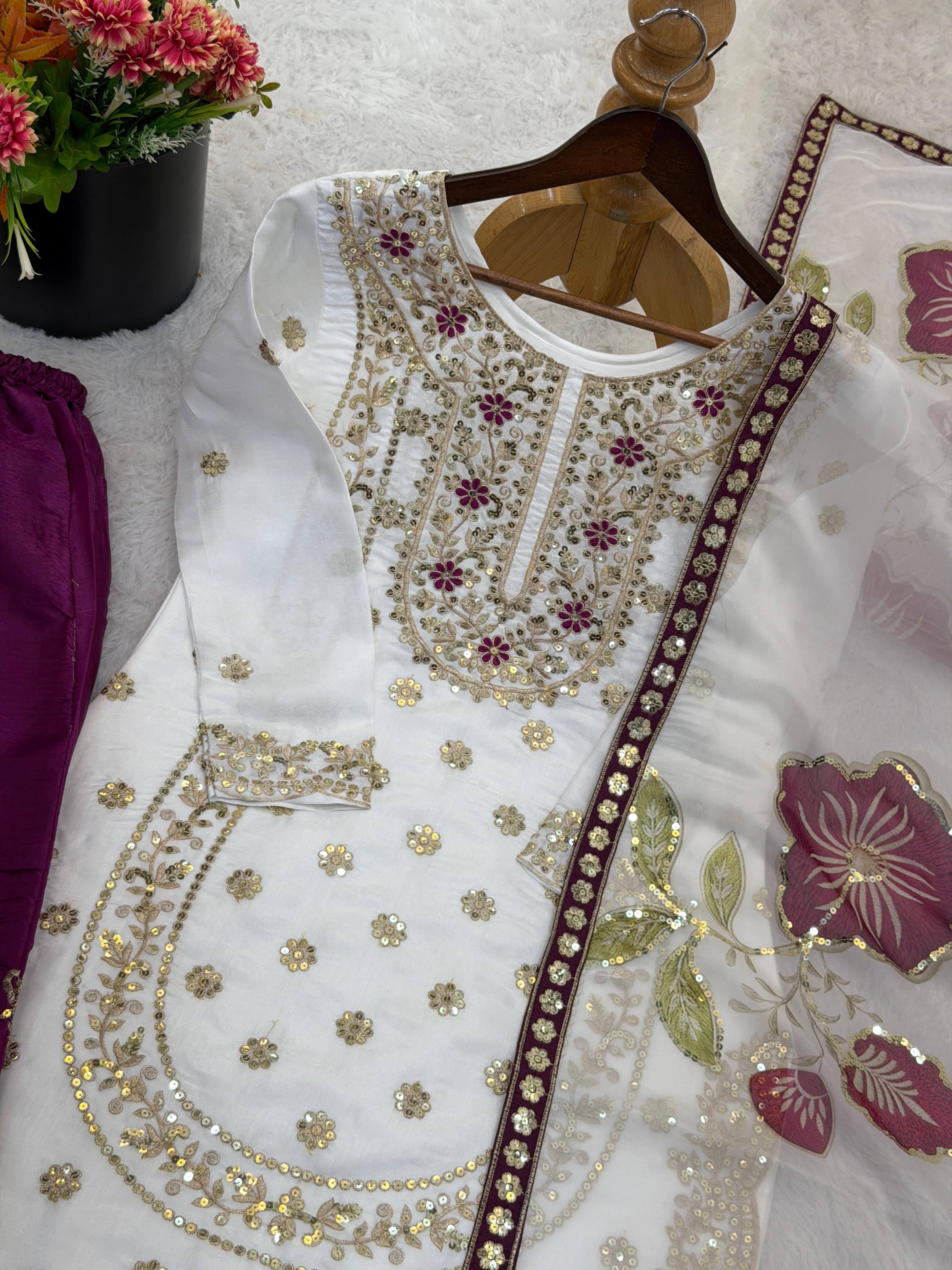 Sequence Top-Bottom And Dupatta Set