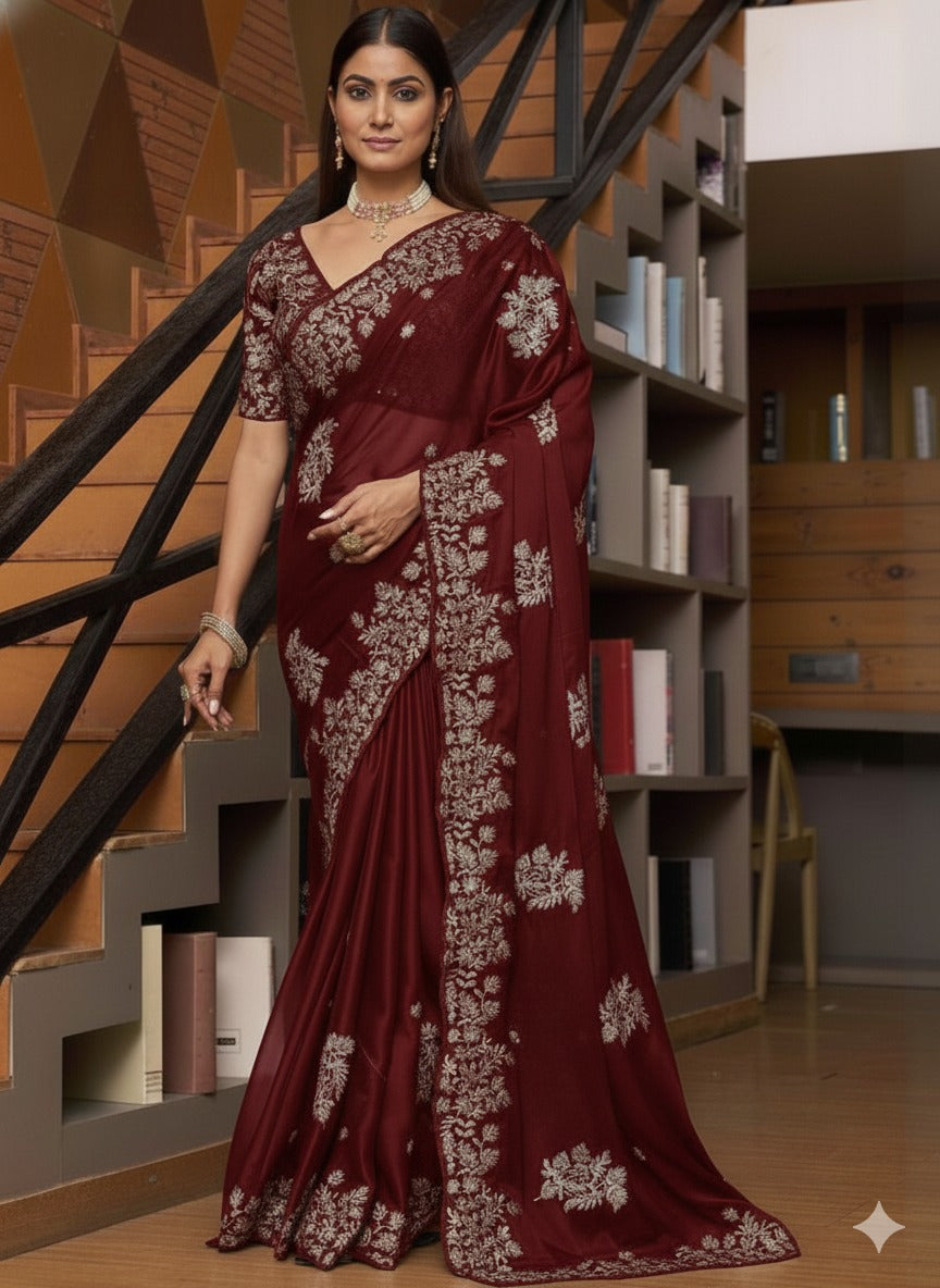 Blue Well Pure Rangoli Silk Saree