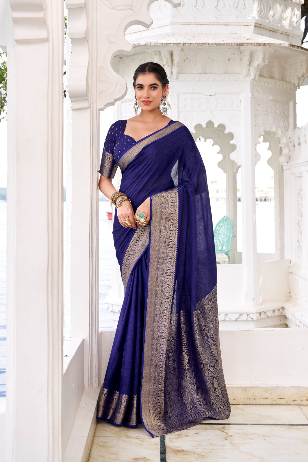 CHIFFON ZARI WEAVING SAREE