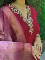 Premium Roman Silk Kurti Pent Dupatta
