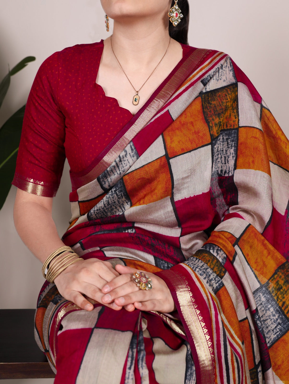 POLYESTER VISCOSE CHANDERI