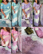 CRYSTAL ORGANZA SAREE