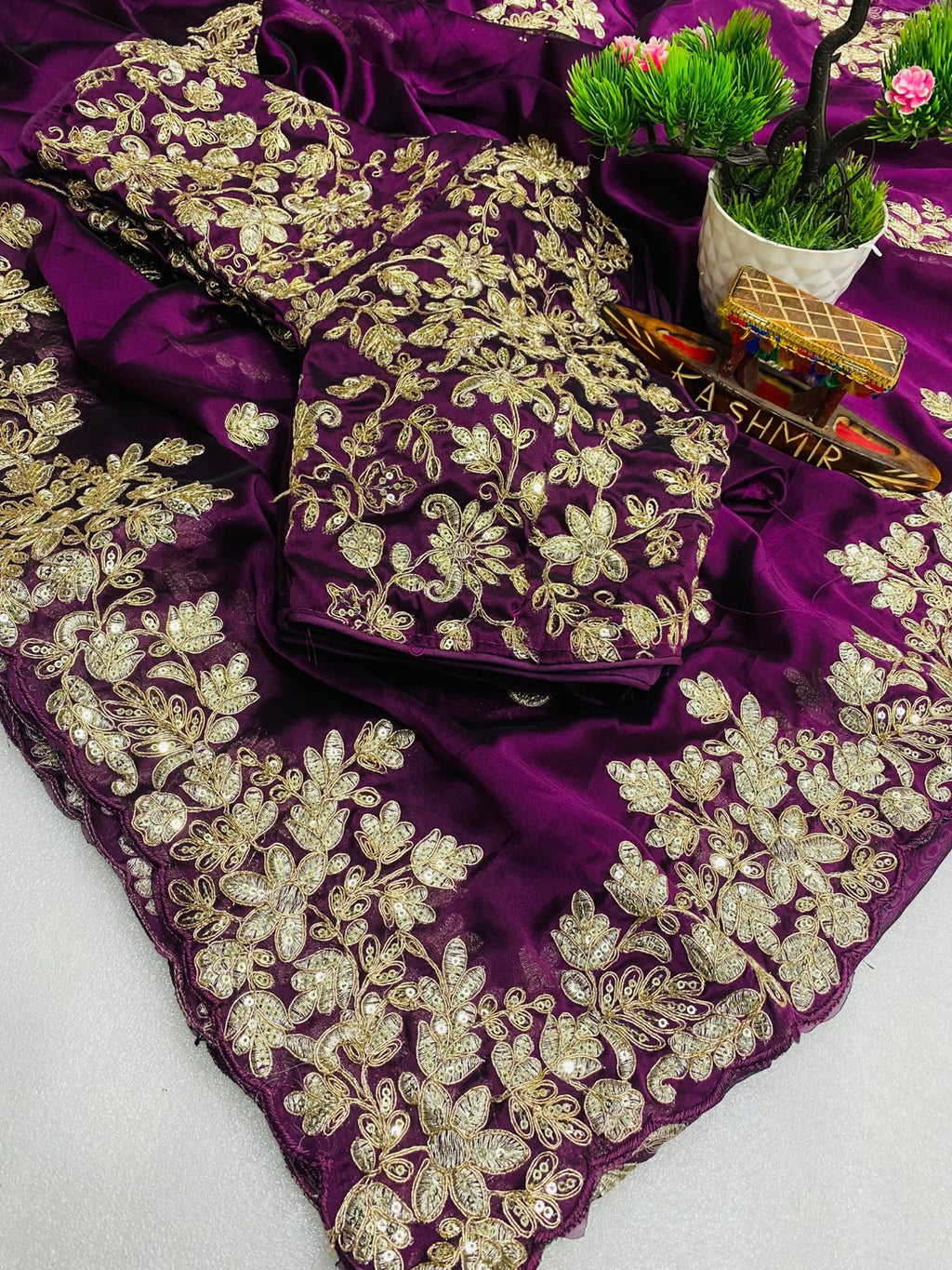 Blue Well Pure Rangoli Silk Saree