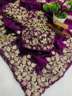 Blue Well Pure Rangoli Silk Saree