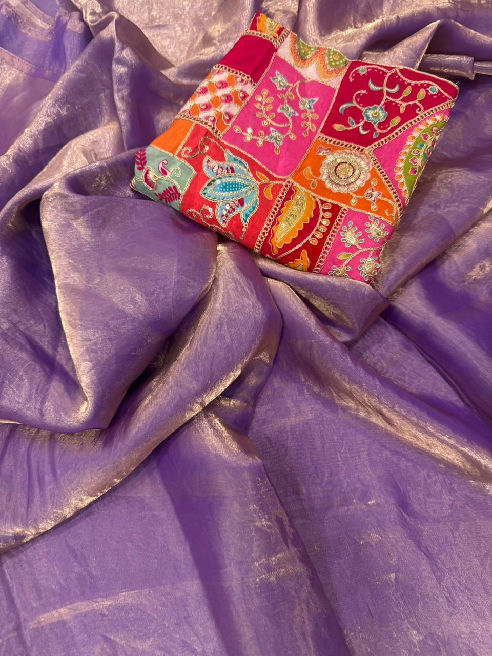 Space Fendy Sattin Saree