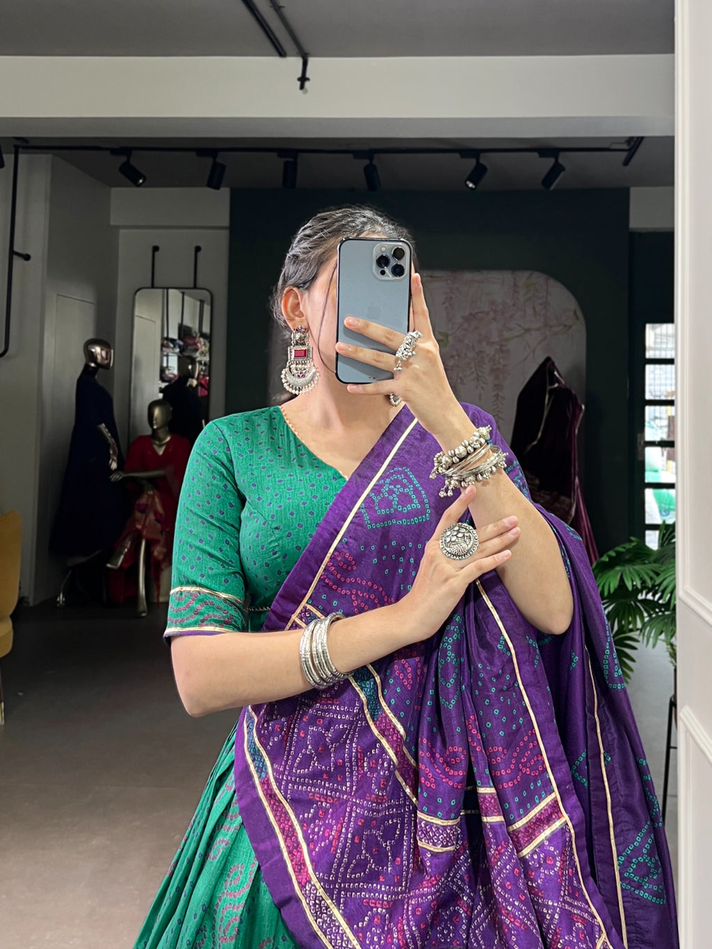 Tasar Silk Bandhej Lahenga