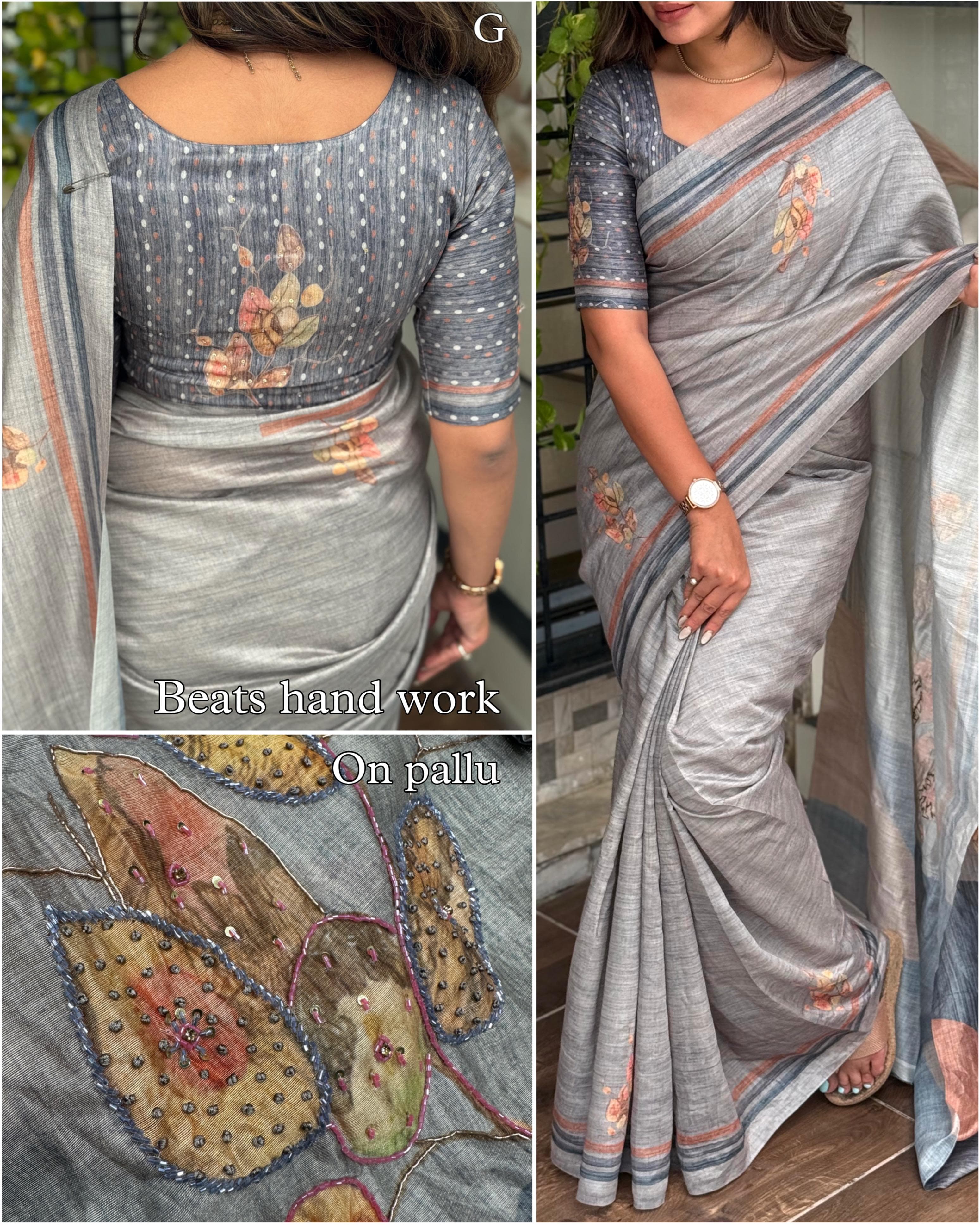 PURE TUSSER COTTON SAREE