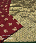Vintage Style Borderless Soft Silk Woven Saree