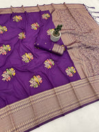 Pure Naylon kadi Creap Georgette Saree