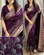 Banarasi Silk With Zari Border Saree