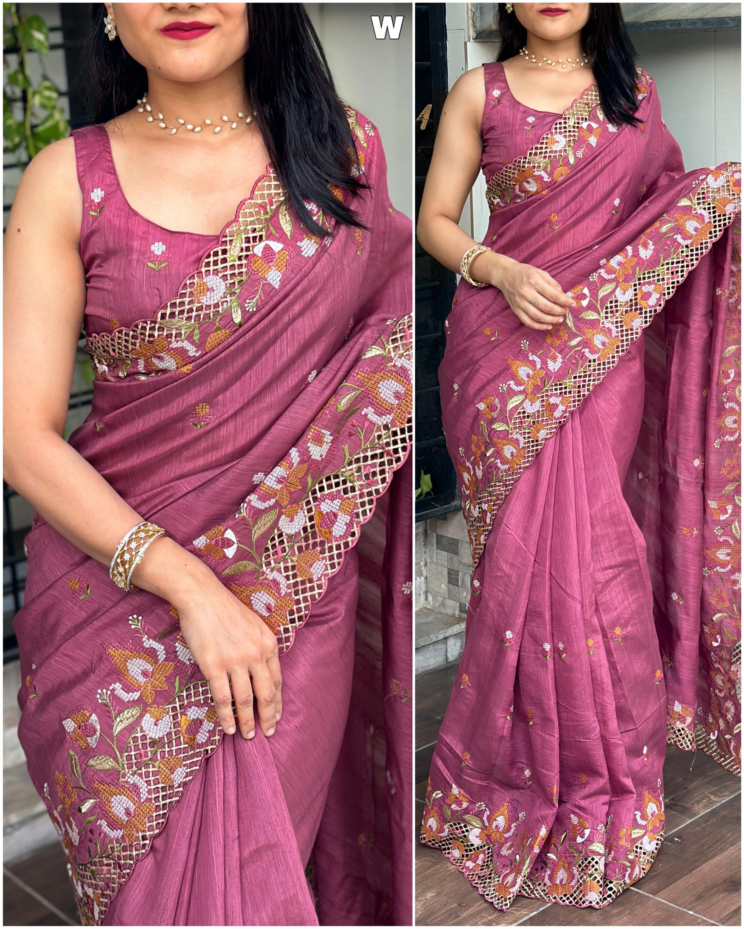 VISCOSE SLUB SILK SAREE