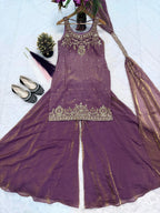 Pure Frendy Silk Top-Plazzo