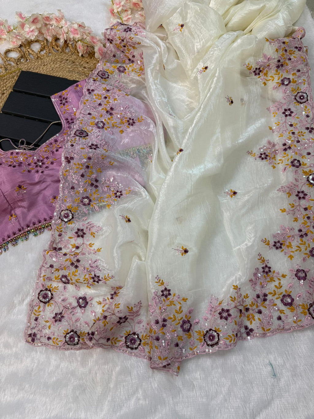 Gold Crush Soft Silk Saree