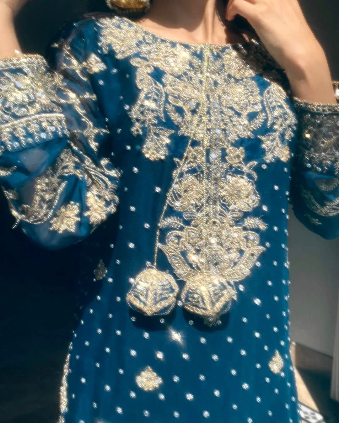 Georgette kurti & sharara set & dupatta