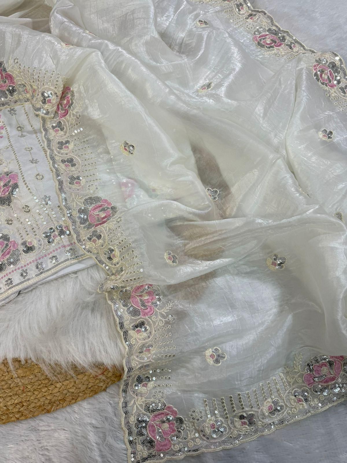 Soft Gold Crushed Saree