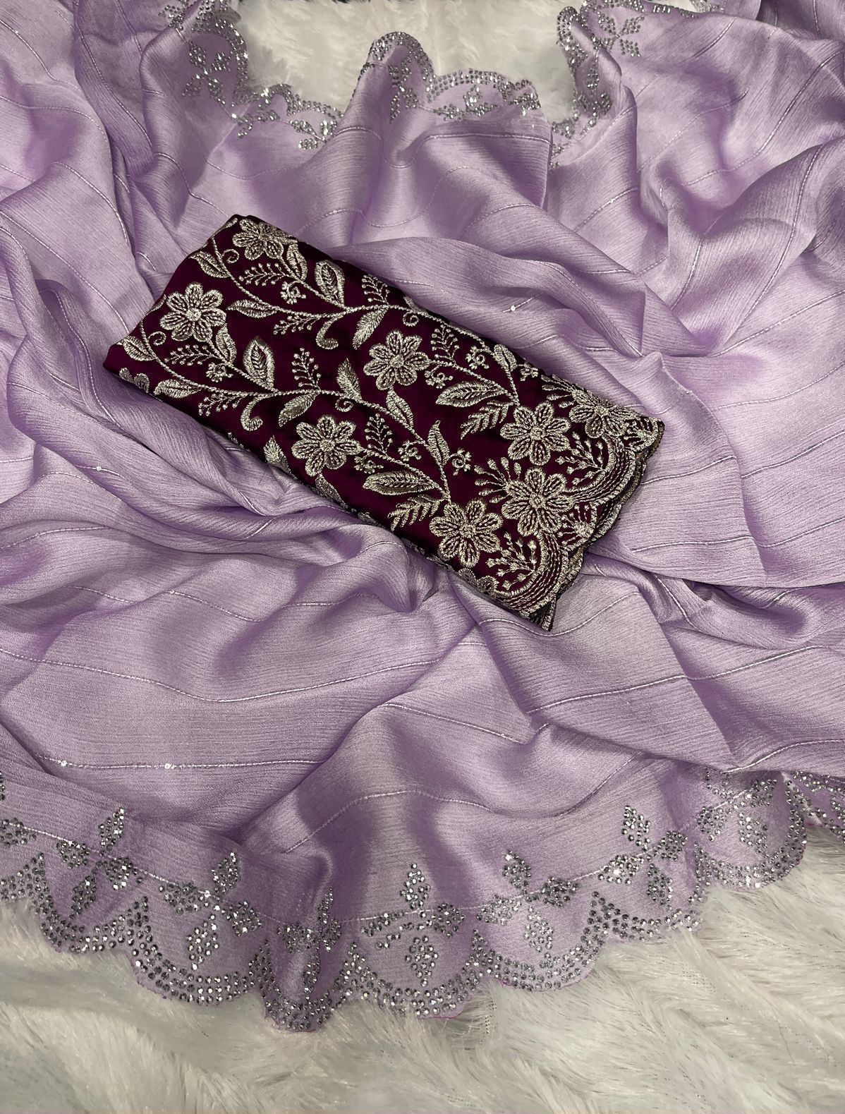 CHIFFON SEQUENCE BORDER SAREE