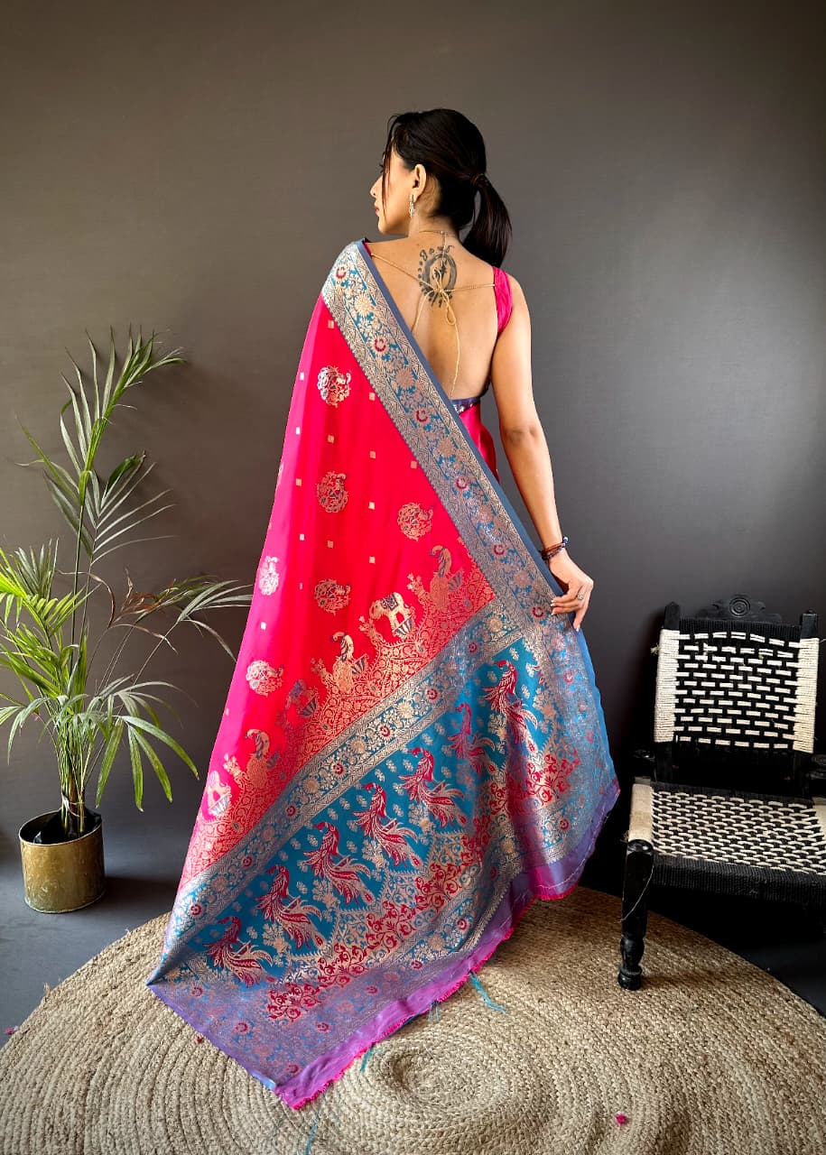 Pure paithani type Banarasi silk saree