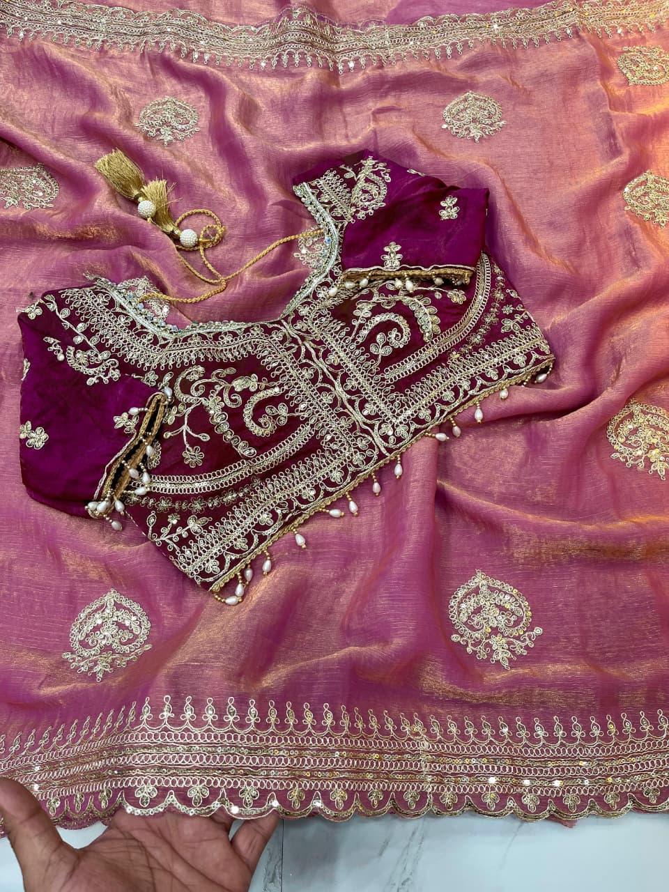 Embroidery Work Trending Saree