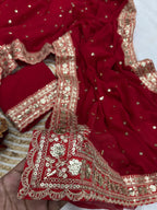 Valentine Special Red Saree