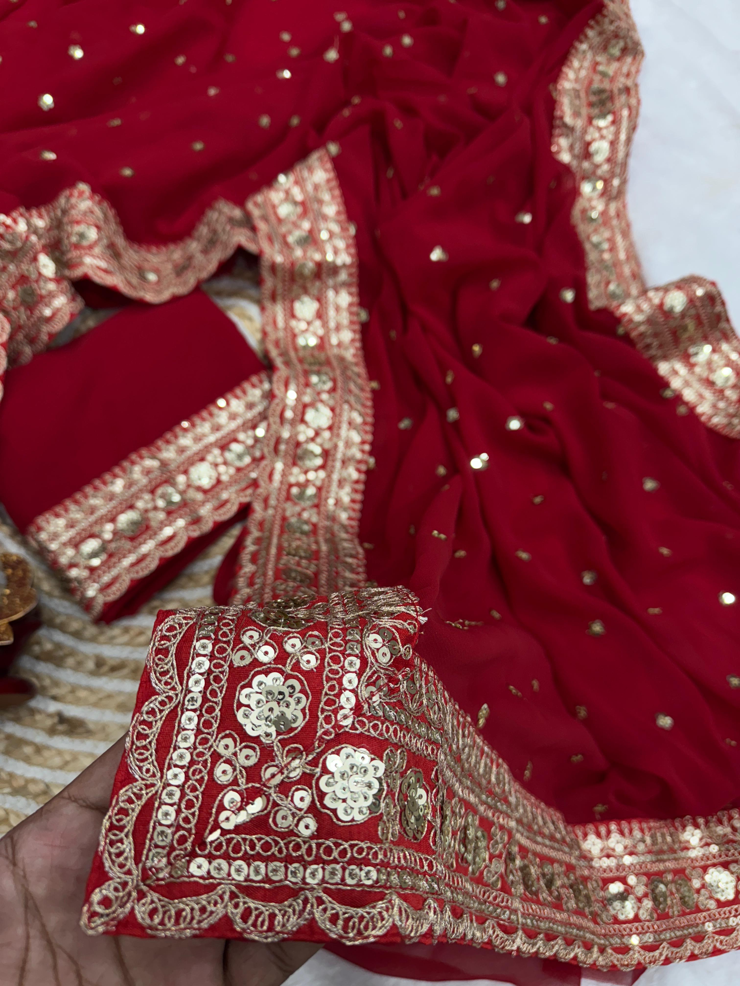 Valentine Special Red Saree