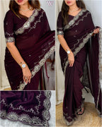 PARTY WEAR CRYSTAL SAREES