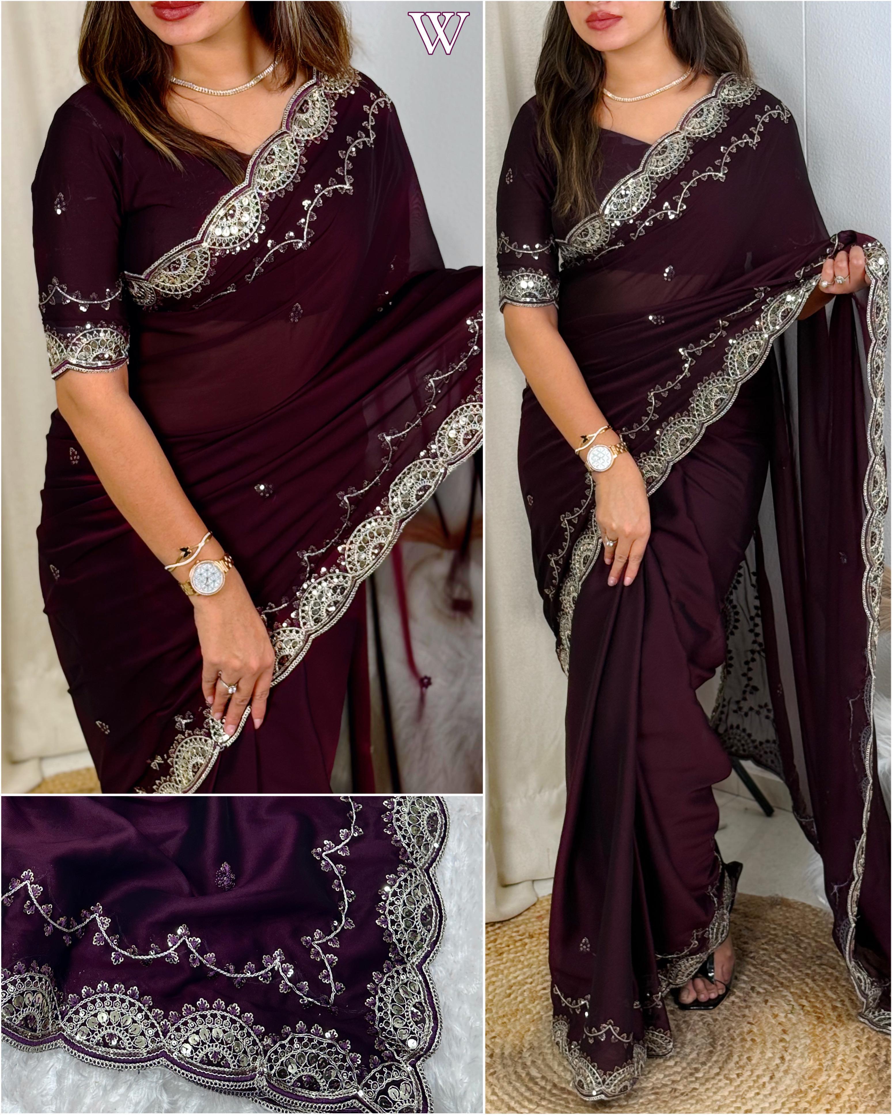 PARTY WEAR CRYSTAL SAREES