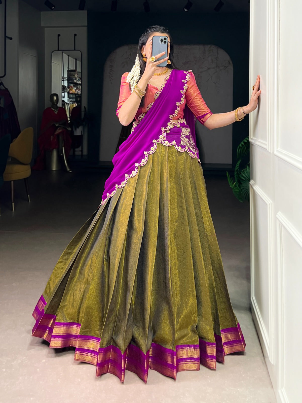 Kanchipuram Zari Weaving Lehenga