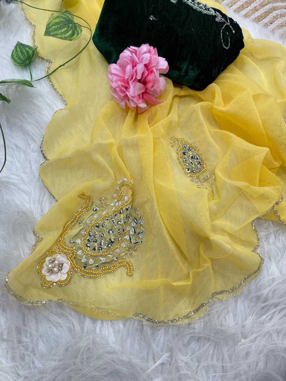 Pure soft nd elegant Shimmer silk saree