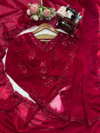 Faux Georgette Saree With Dupatta