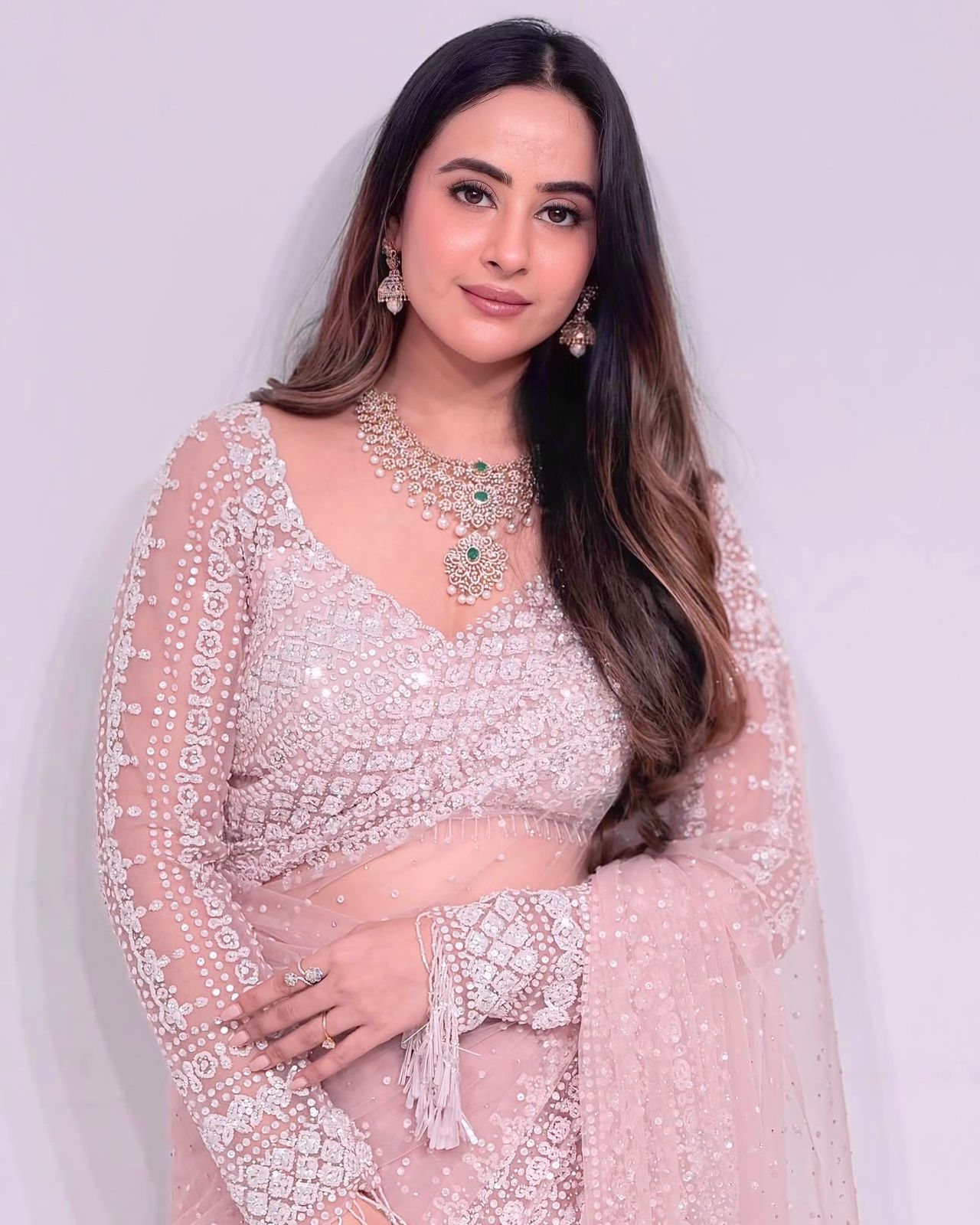 Soft Net Wedding Pink Saree