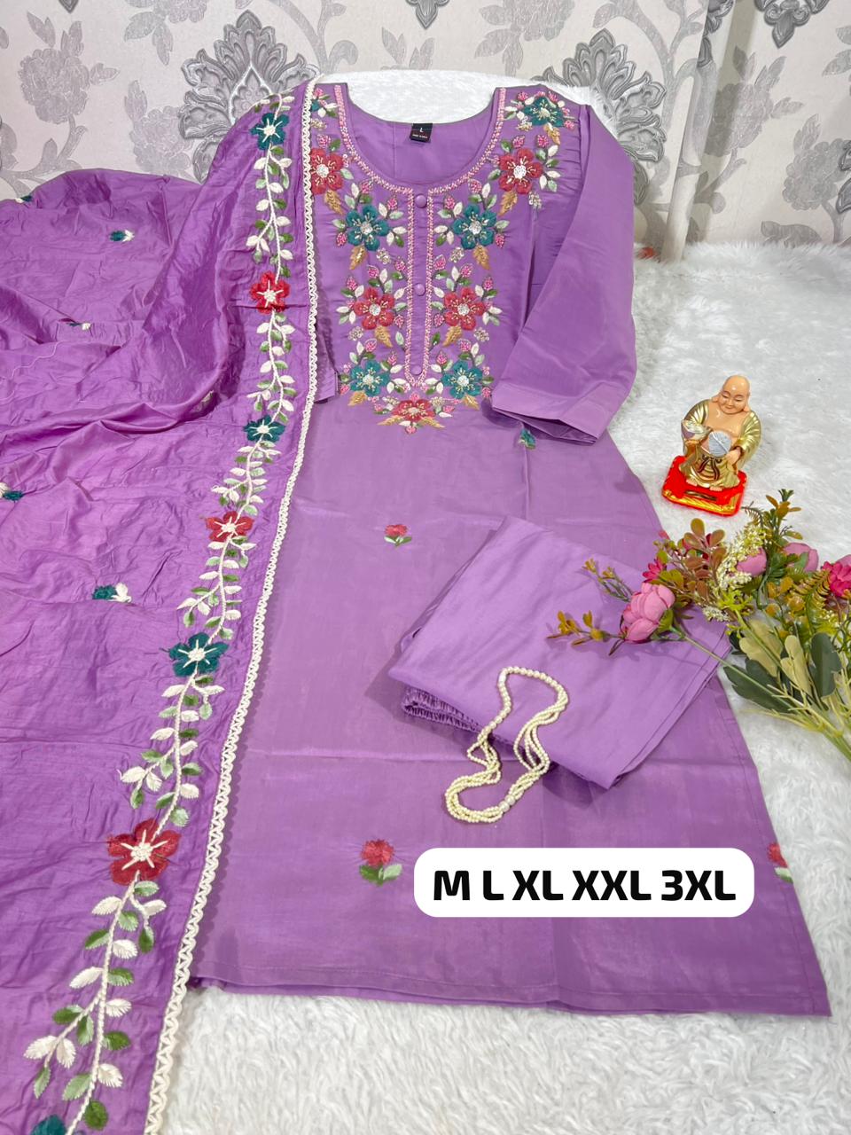Premium Roman Silk Kurti Pent