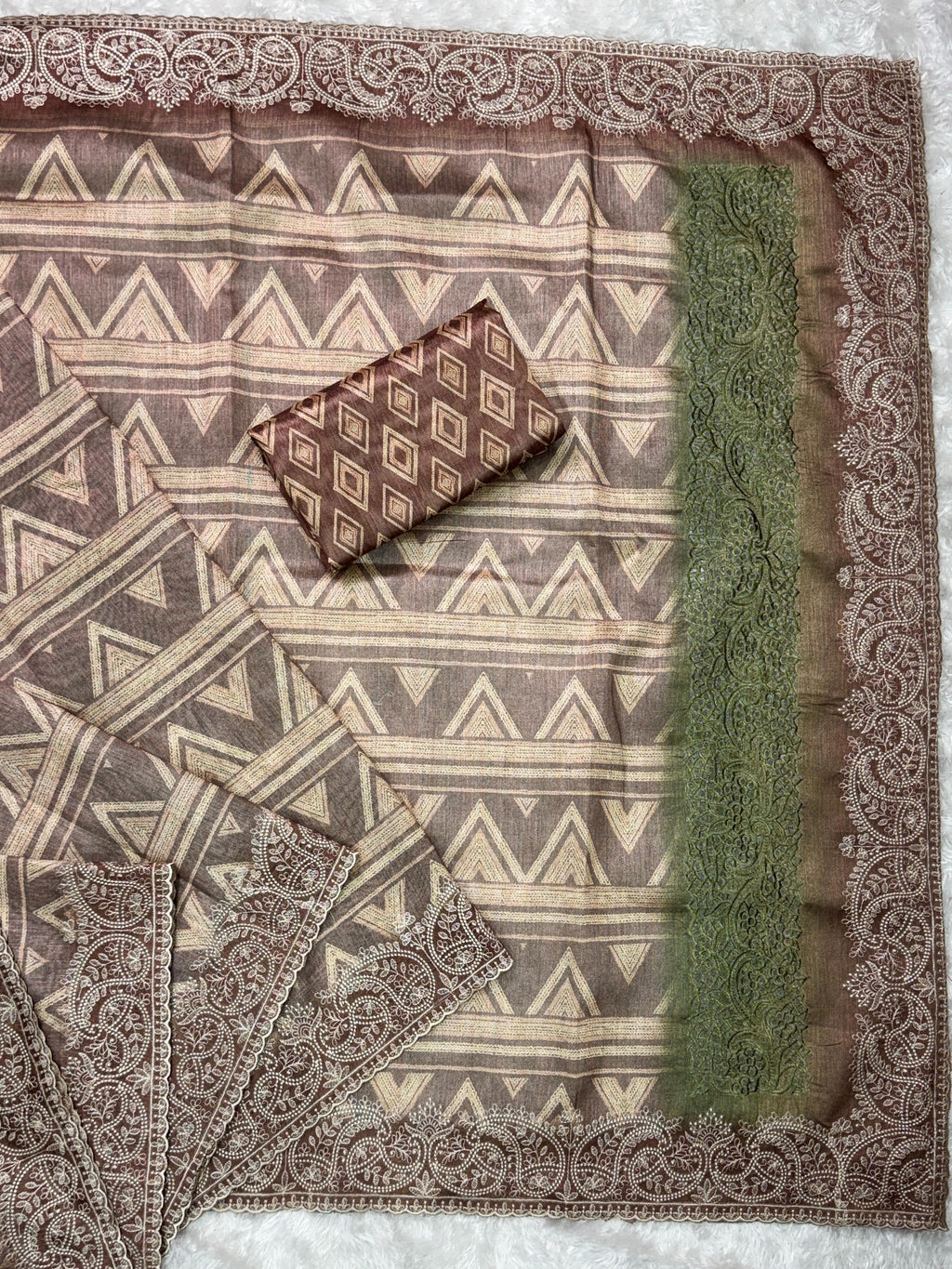 TUSSER SILK DIGITAL PRINT SAREE