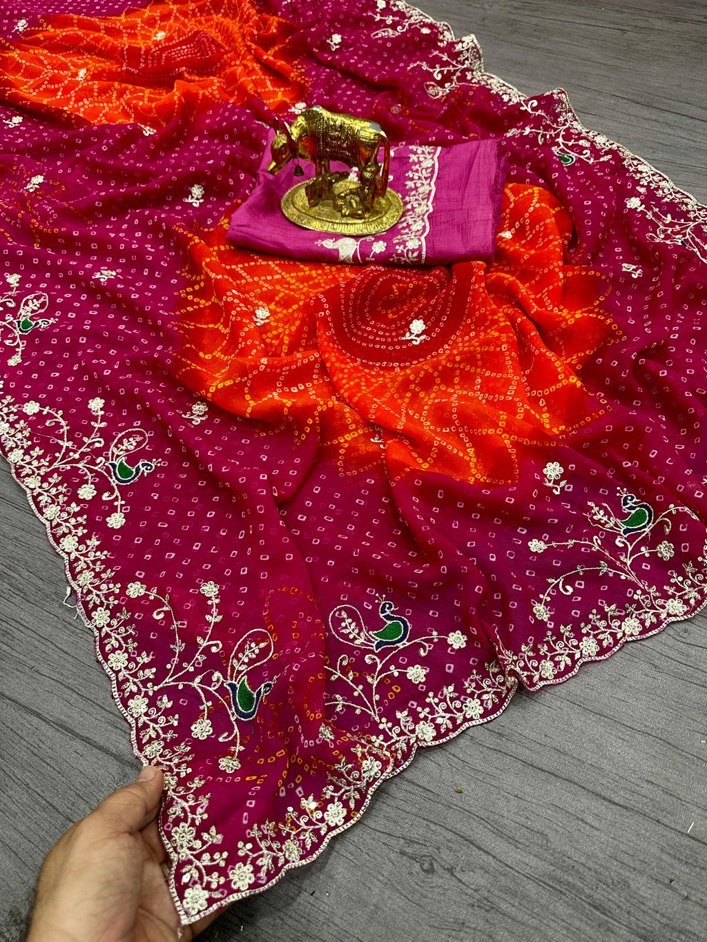 Beautifully crafted Traditional Georgette Saree