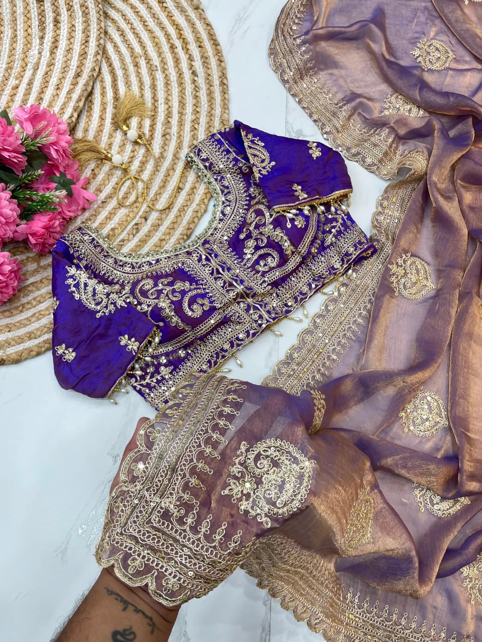 Embroidery Work Trending Saree