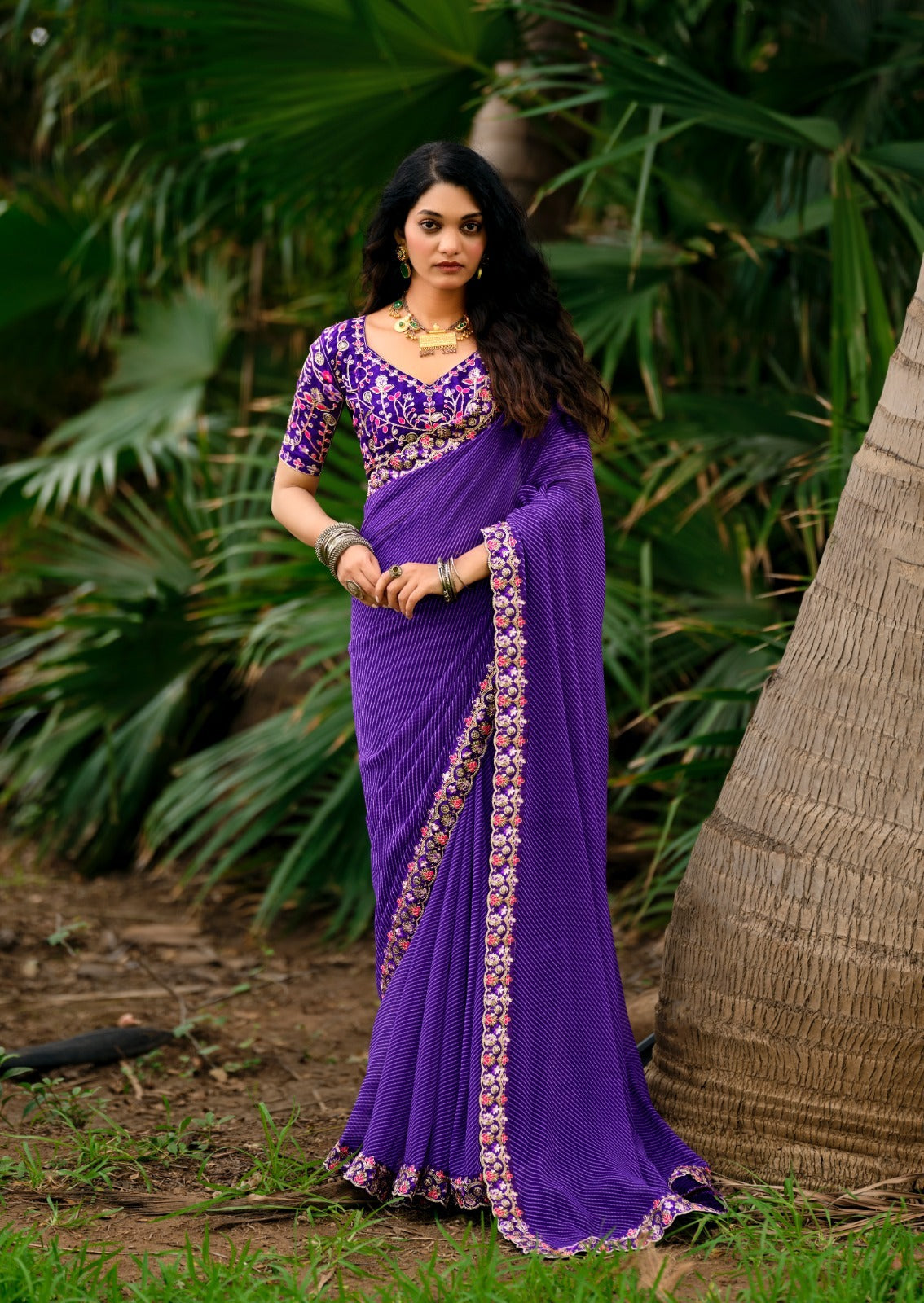 Rajasthani Georgette Laheriya Print Saree