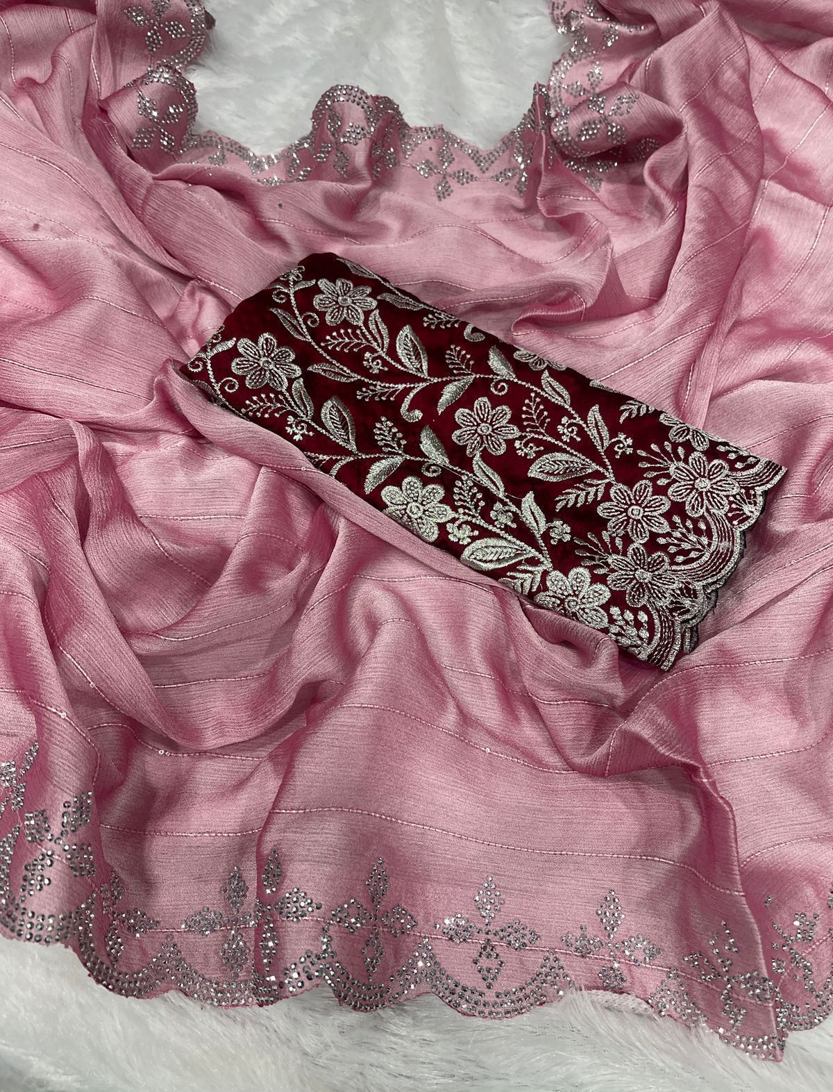 CHIFFON SEQUENCE BORDER SAREE