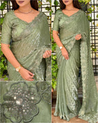 Fendy Satin Checks Saree