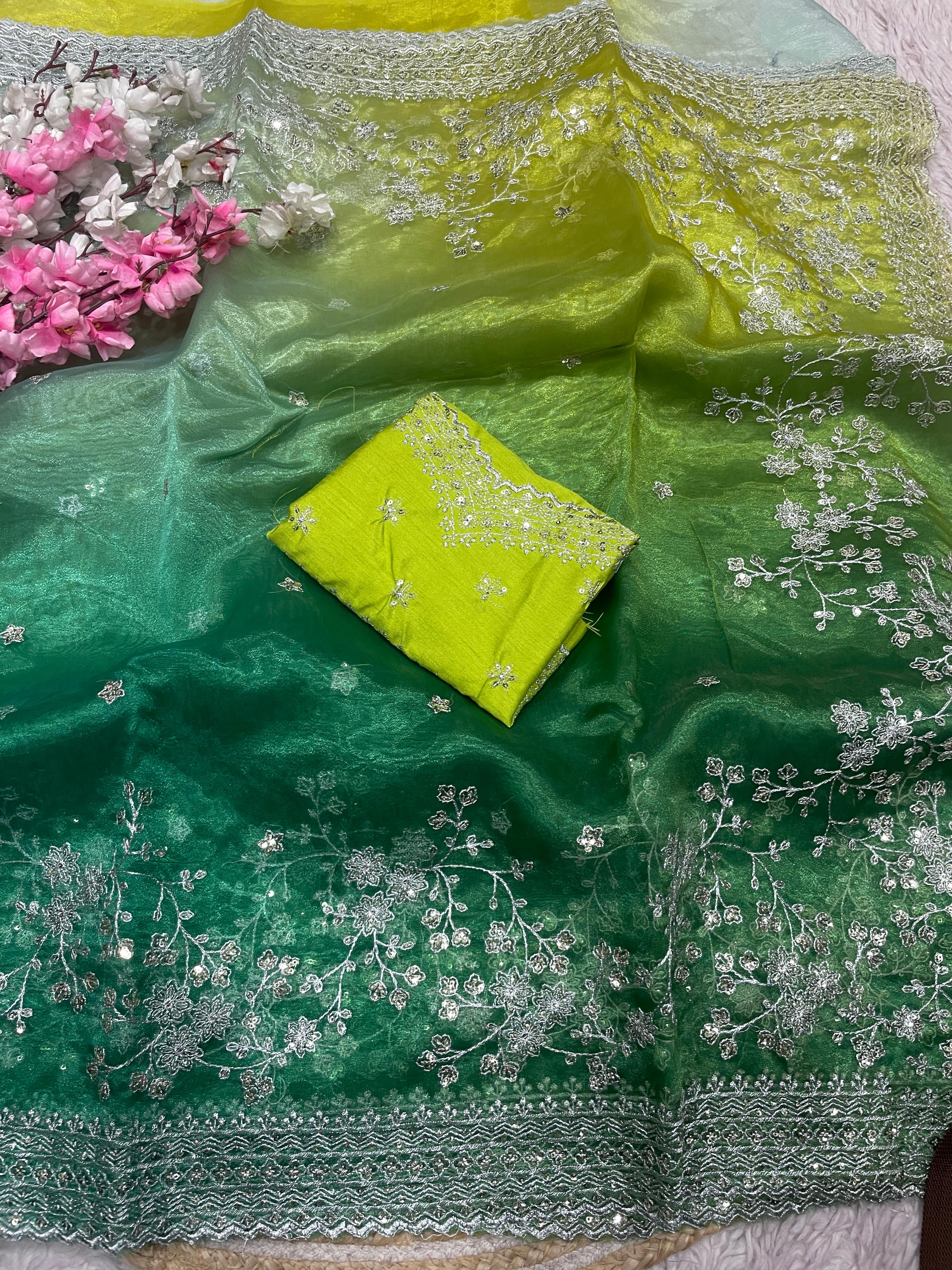 ORGANZA SILK DIGITAL PRINT SAREE