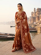 Pure Hand Dyeing Chainy Tissue Shimmer Saree