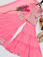 New Designer Party Top Pallazo & Dupatta Set