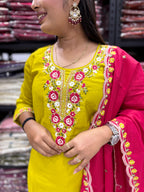HAND WORK KURTI WITH DUPATTA