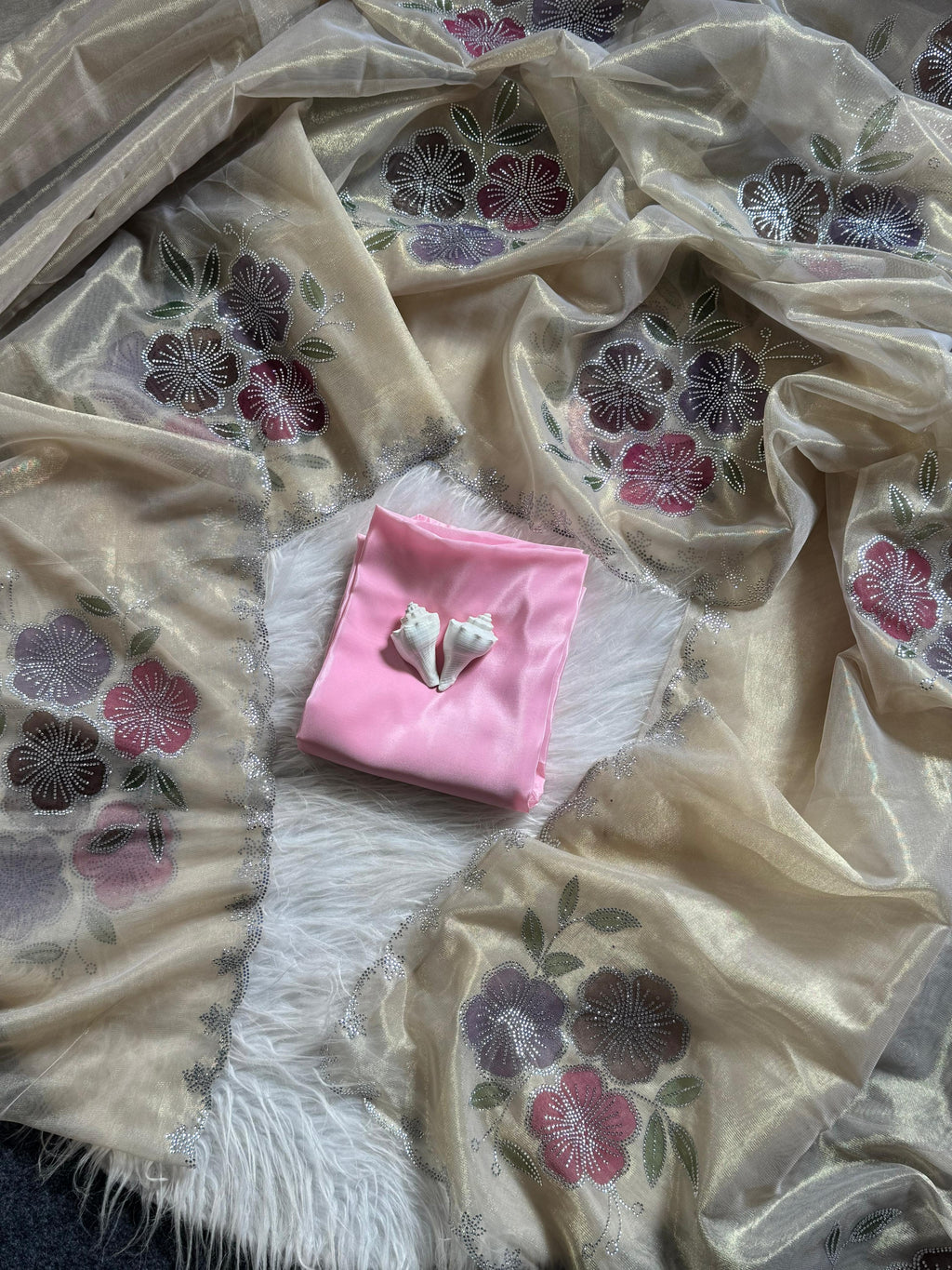 TWO TONE TISSUE SILK SAREE