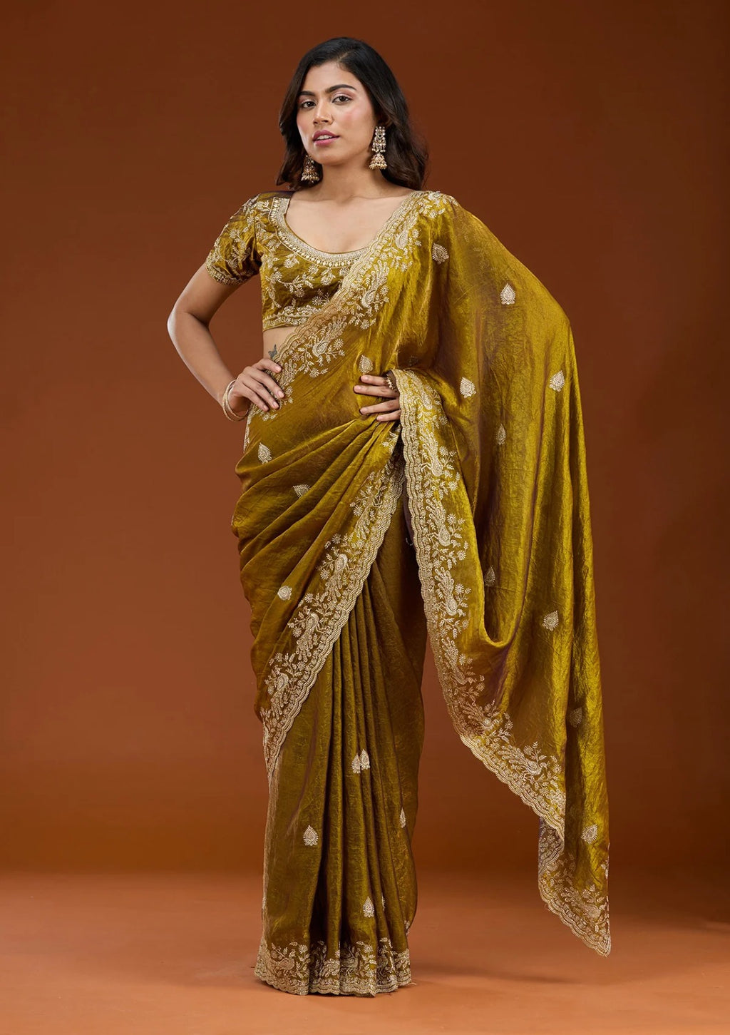 Heavy Fandy Satin Silk Saree