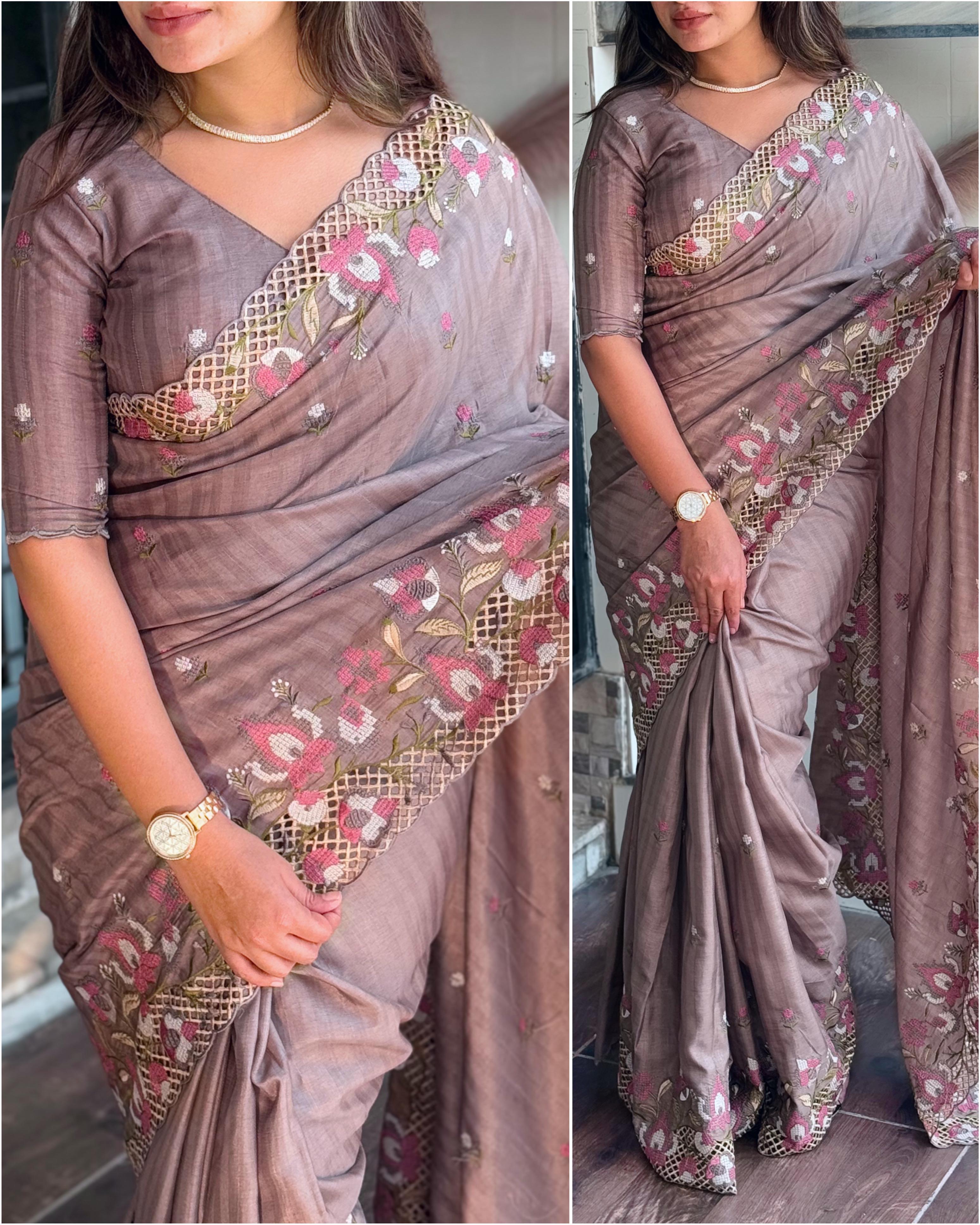 VISCOSE SLUB SILK SAREE