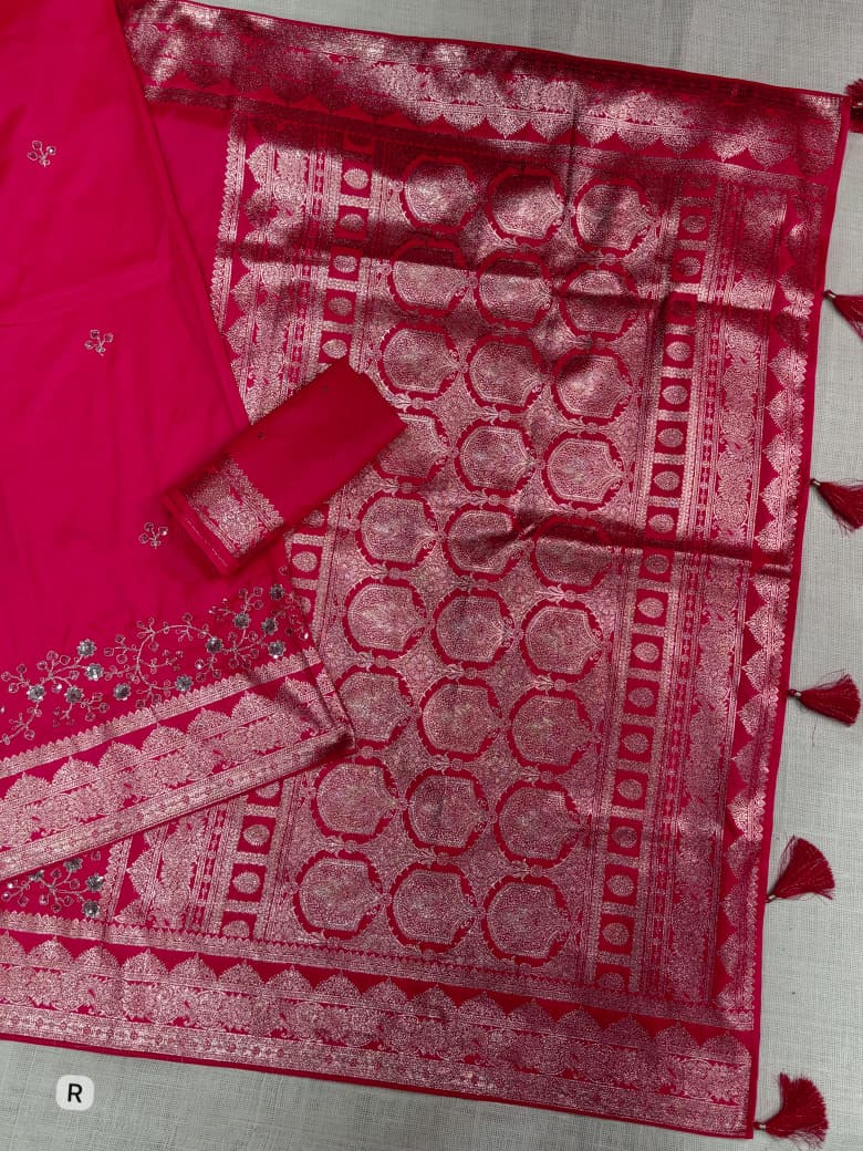 Banarasi Silk With Zari Border Saree