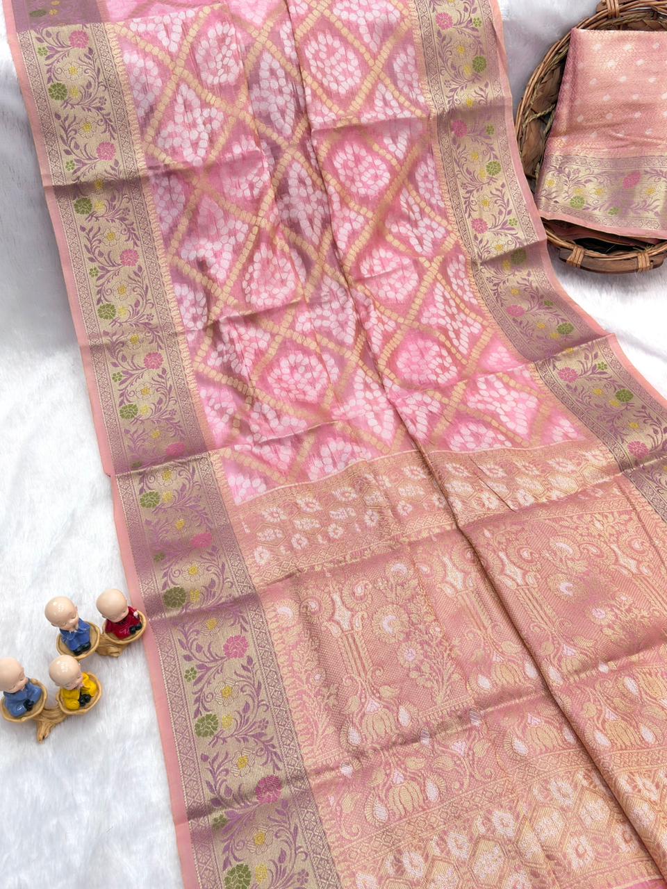 BANDHANI ORGANZA PATOLA SAREES