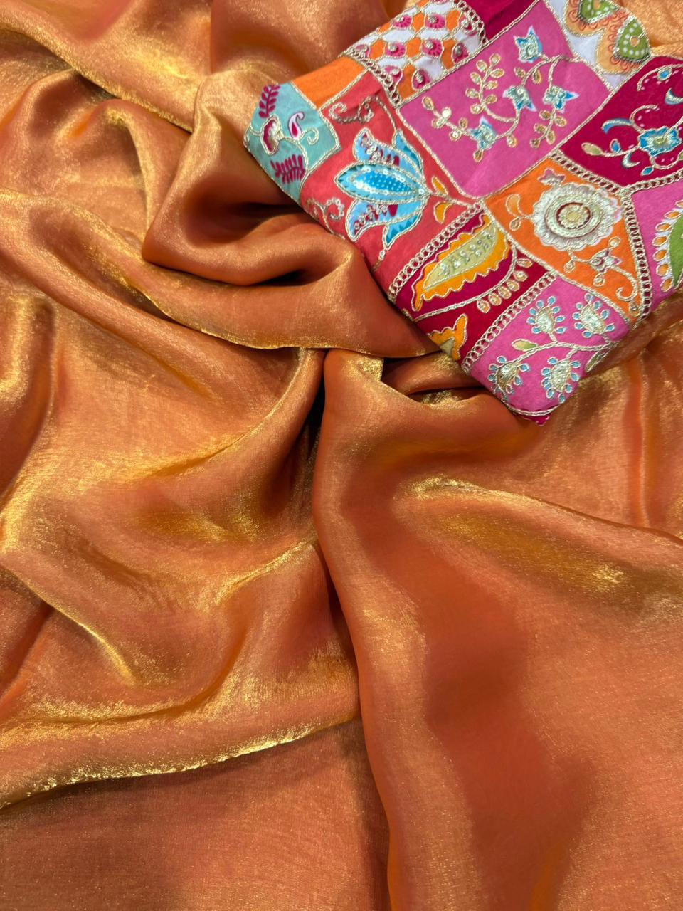 Space Fendy Sattin Saree