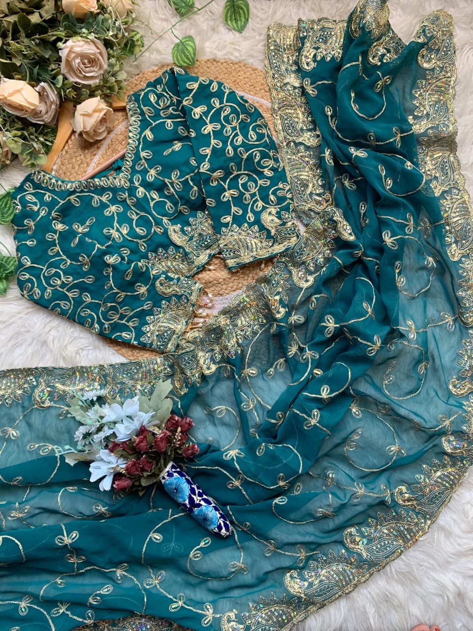 Very Soft nd Elegant Georgette Fabric Saree